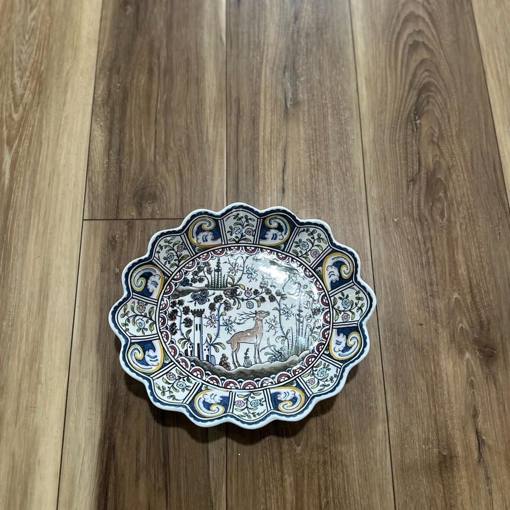 Coop. Estrela de Conimbriga Portugal vintage hand painted platter